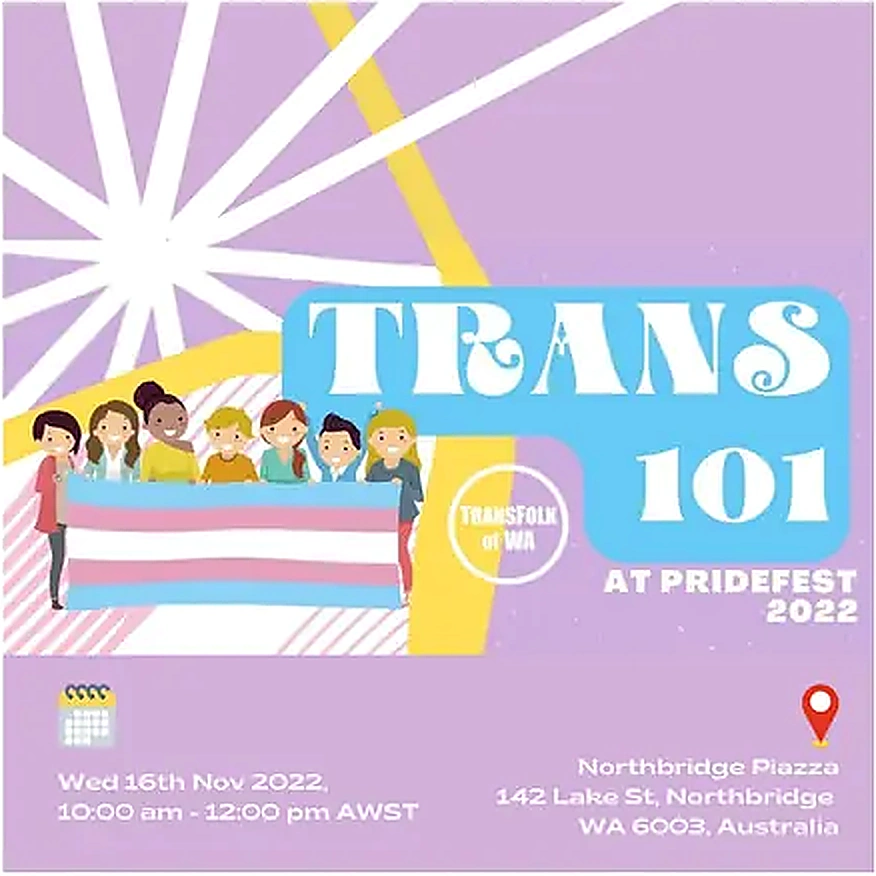 PrideWA Trans 101 event creative